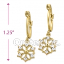 EL 288 Gold Layered CZ Long Earrings